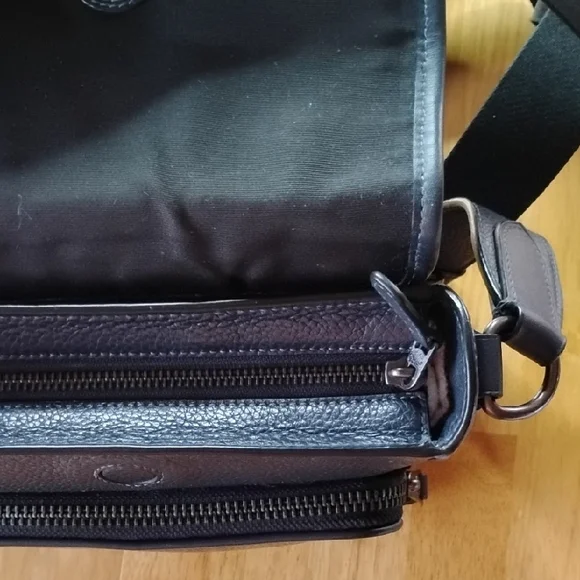 Coach Sullivan Flap Crossbody Bag Blue Leather - Picture 6 of 15